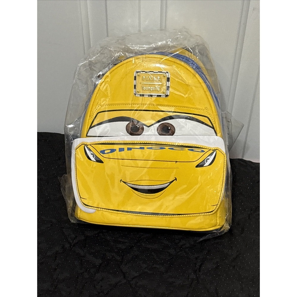 NWT Loungefly Pixar Disney Cars Cruz Ramirez Dinoco Yellow Backpack LE Racecar - Picture 7 of 11